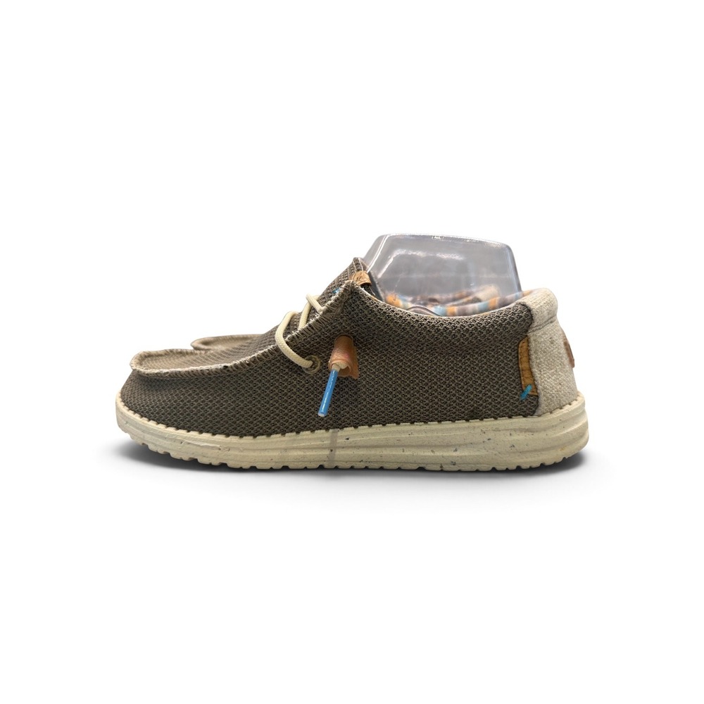 Hey Dude Unisex Adult Walnut Wally Sox Stretch Khaki Slip On Casual Loafer L9/M7